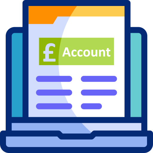 Graphic of laptop with invoice to represent healthcare invoicing.