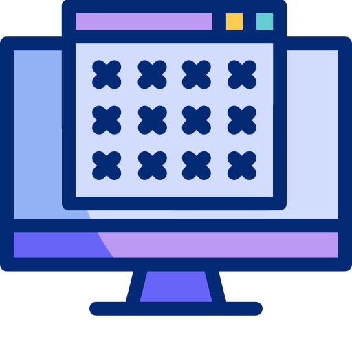 Graphic of computer screen with calendar.