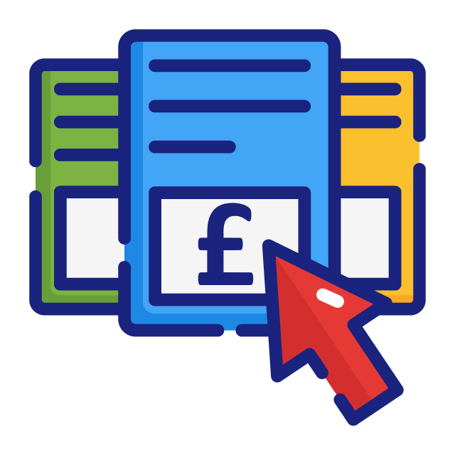 Small graphic of subscriptions with a pound sign.
