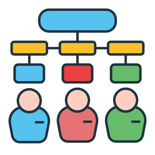 Graphic showing an operation team and processes.