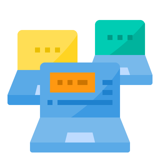 Graphic showing laptops to represent inventory management software.
