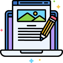 Graphic showing laptop with content marketing.