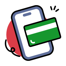 Graphic showing mobile and cfredit card.