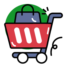 Graphic showing online shopping cart.
