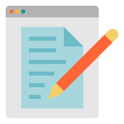 Graphic with sheet of paper and pen on a screen to represent detailed proposal.