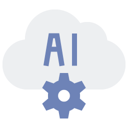 Graphic showing a cloud with AI written on it.