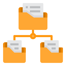 Graphic of computer folders , to represent mircroservices.