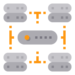 Graphic of servers, to represent containers and orchestration.