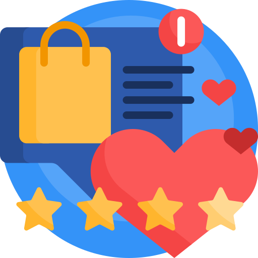 Graphic showing feedback starts and heart.