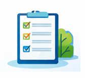 Icon showing a list of goals.