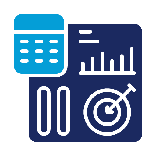 Graphic of graphs and a calculator.